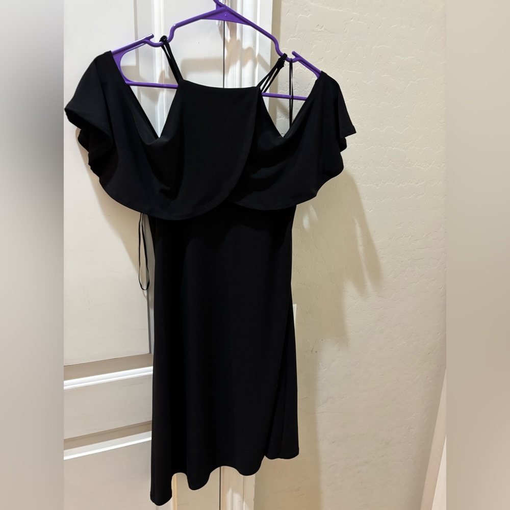 1. State black halter colder shoulder mini dress xs worn once